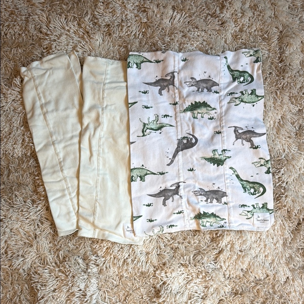 Burt’s Bees baby burp cloths, set of 3